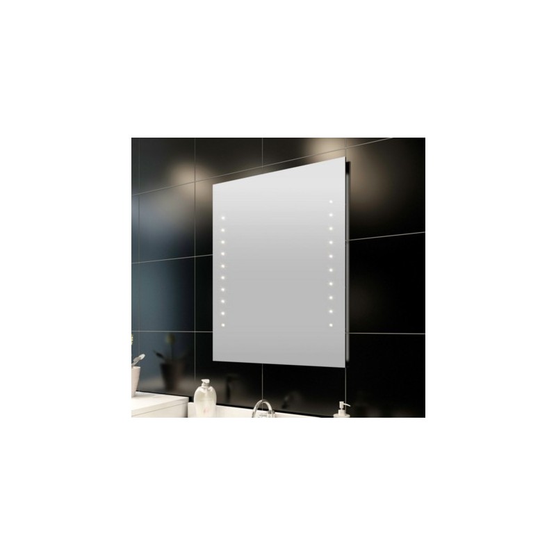 Miroir de salle de bain avec éclairage LED 60 x 80 cm（L x H）